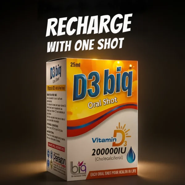 D3 BIQ Oral Shot 25ml | Vitamin D3 Supplement | Bone, Immunity & Muscle Support - Image 4