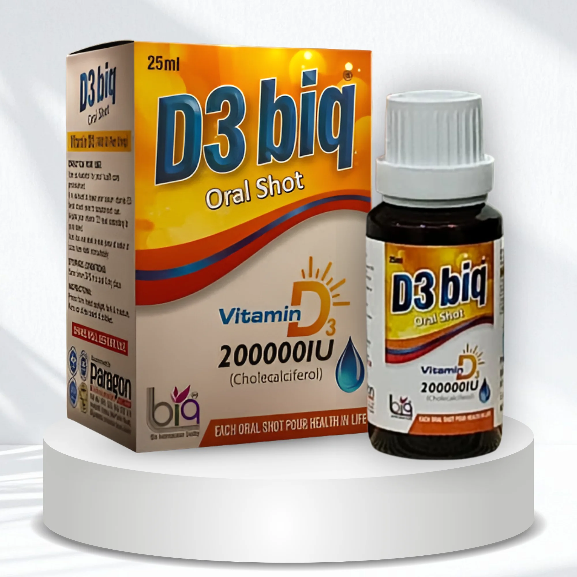 D3 BIQ Oral Shot 25ml | Vitamin D3 Supplement | Bone, Immunity & Muscle Support