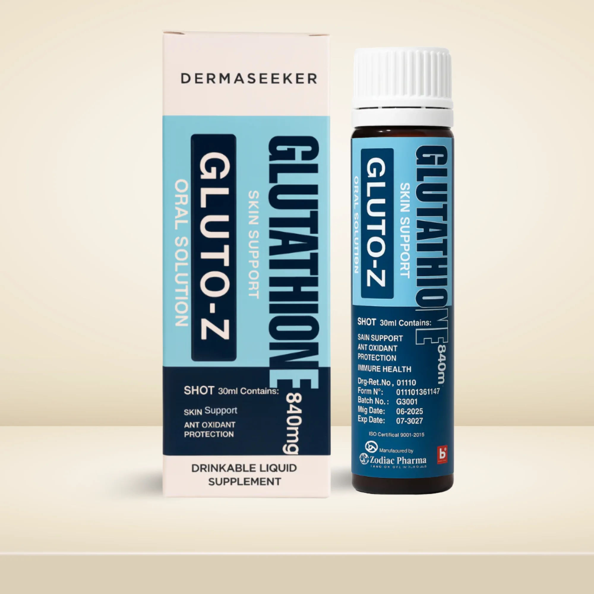 GLUTO-Z Glutathione Oral Solution 30ml | Skin Support & Antioxidant Shot - Image 3