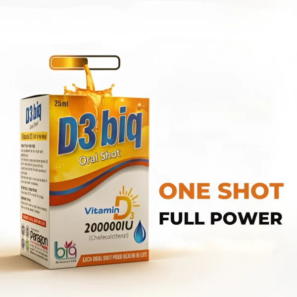 D3 BIQ Oral Shot 25ml | Vitamin D3 Supplement | Bone, Immunity & Muscle Support - Image 3